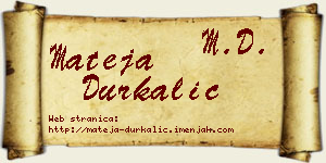 Mateja Durkalić vizit kartica